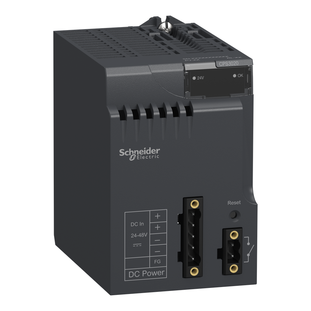 BMXCPS3020 – power supply module, Modicon X80, 24 to 48V DC, 31.2W