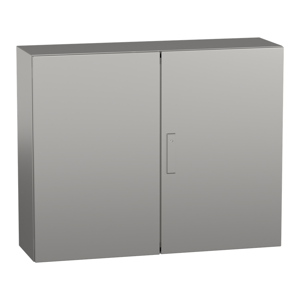 NSYS3X801030 – Wall mounted enclosure, PanelSeT S3X, stainless steel 304L, double plain door, 800x1000x300mm, IP55