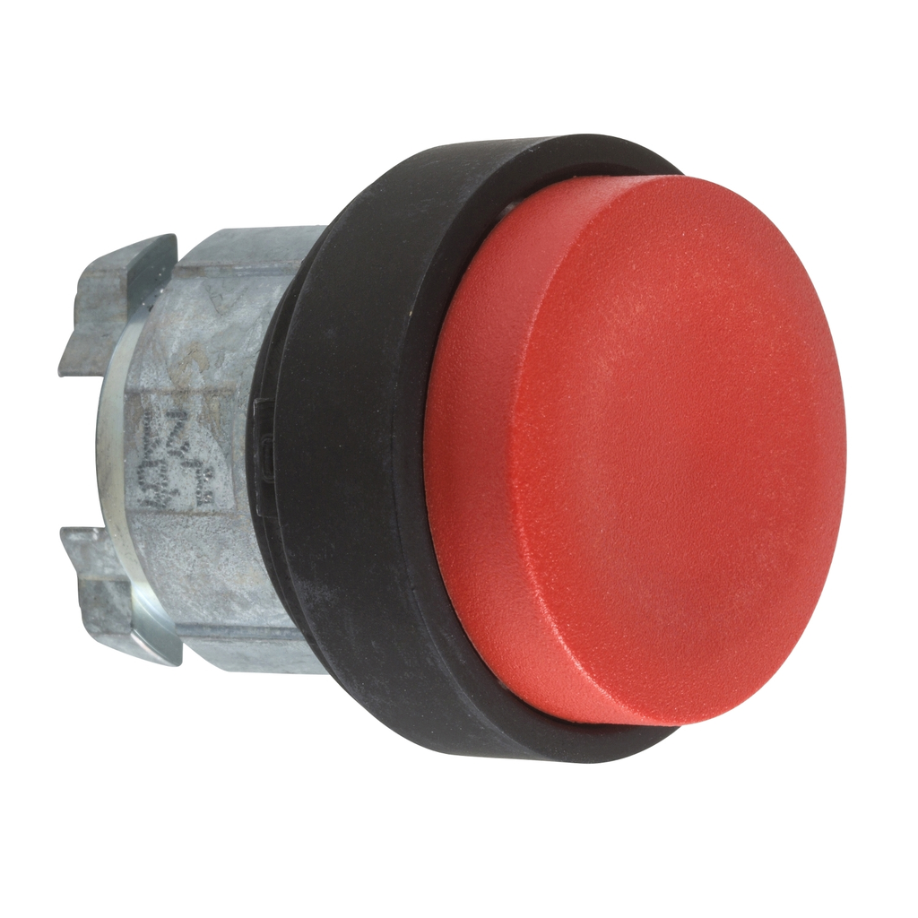 Mayer-DDS-Head for illuminated push button, Harmony XB4, metal, red projecting, 22mm, spring return, unmarked-1
