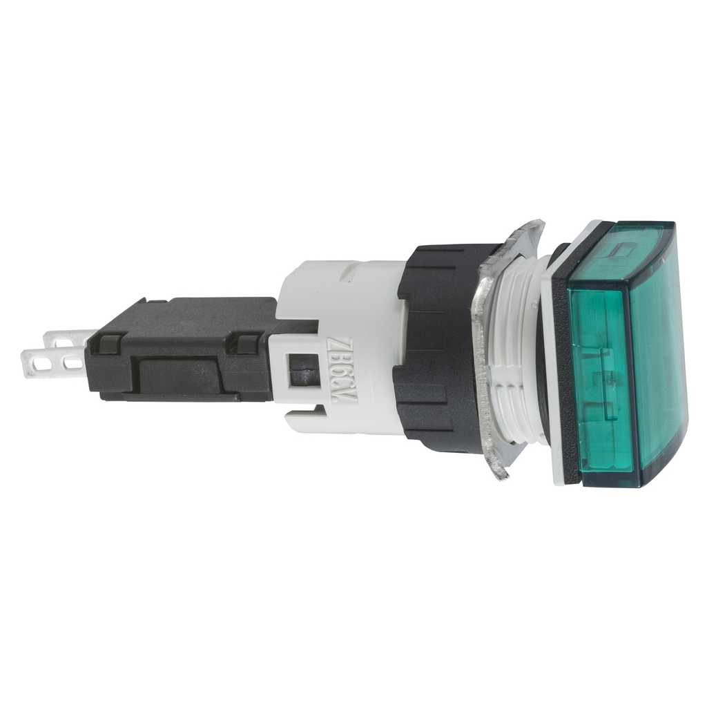 Mayer-DDS-Complete pilot light, Harmony XB6, square green, plastic, 16mm, integral LED, 12...24V-1