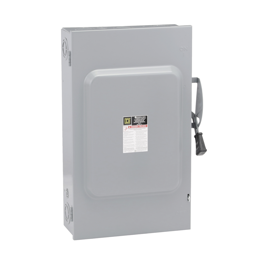 DU324 – Safety switch, general duty, non fusible, 200A, 3 pole, 60hp, 240VAC, NEMA 1
