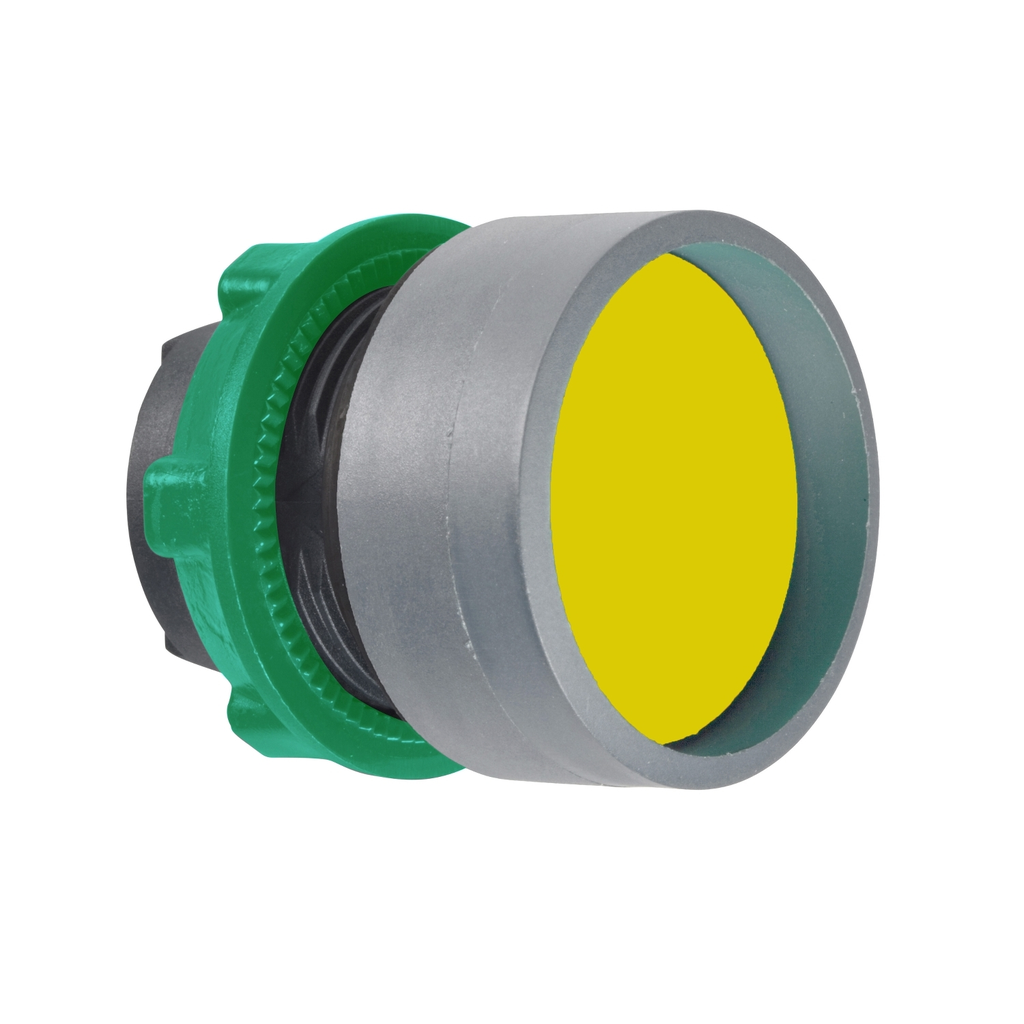 Mayer-DDS-Harmony XB5, Push button head, plastic, recessed, yellow 22mm, spring return, unmarked, grey bezel-1