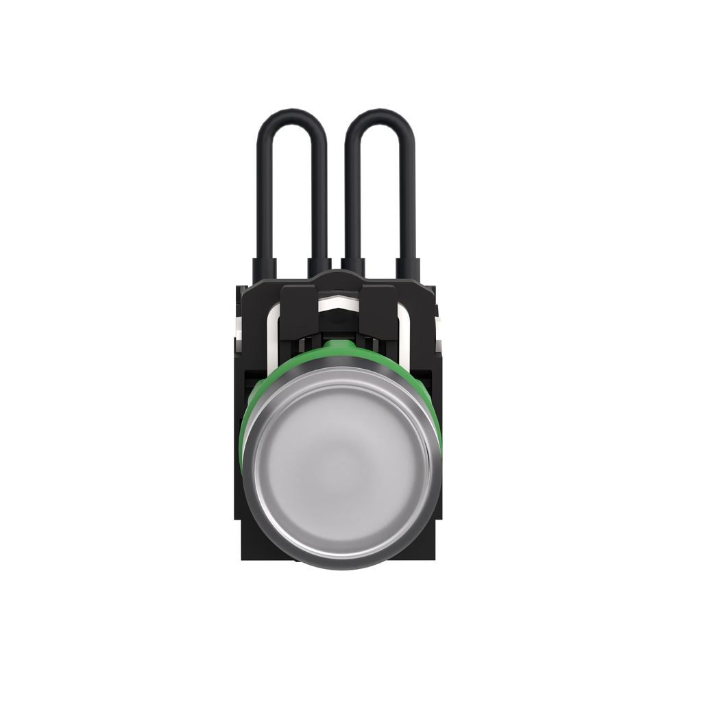 XB5AW21G5 – Push to test pilot light, Harmony XB5, universal LED,  white, plastic, 22mm, 110…120V