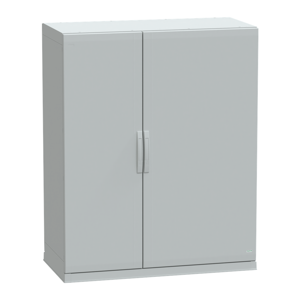 NSYPLAZ15126G – Floor standing polyester enclosure, Thalassa PLA, plain door, open bottom, 1500x1250x620mm, IP54, IK10