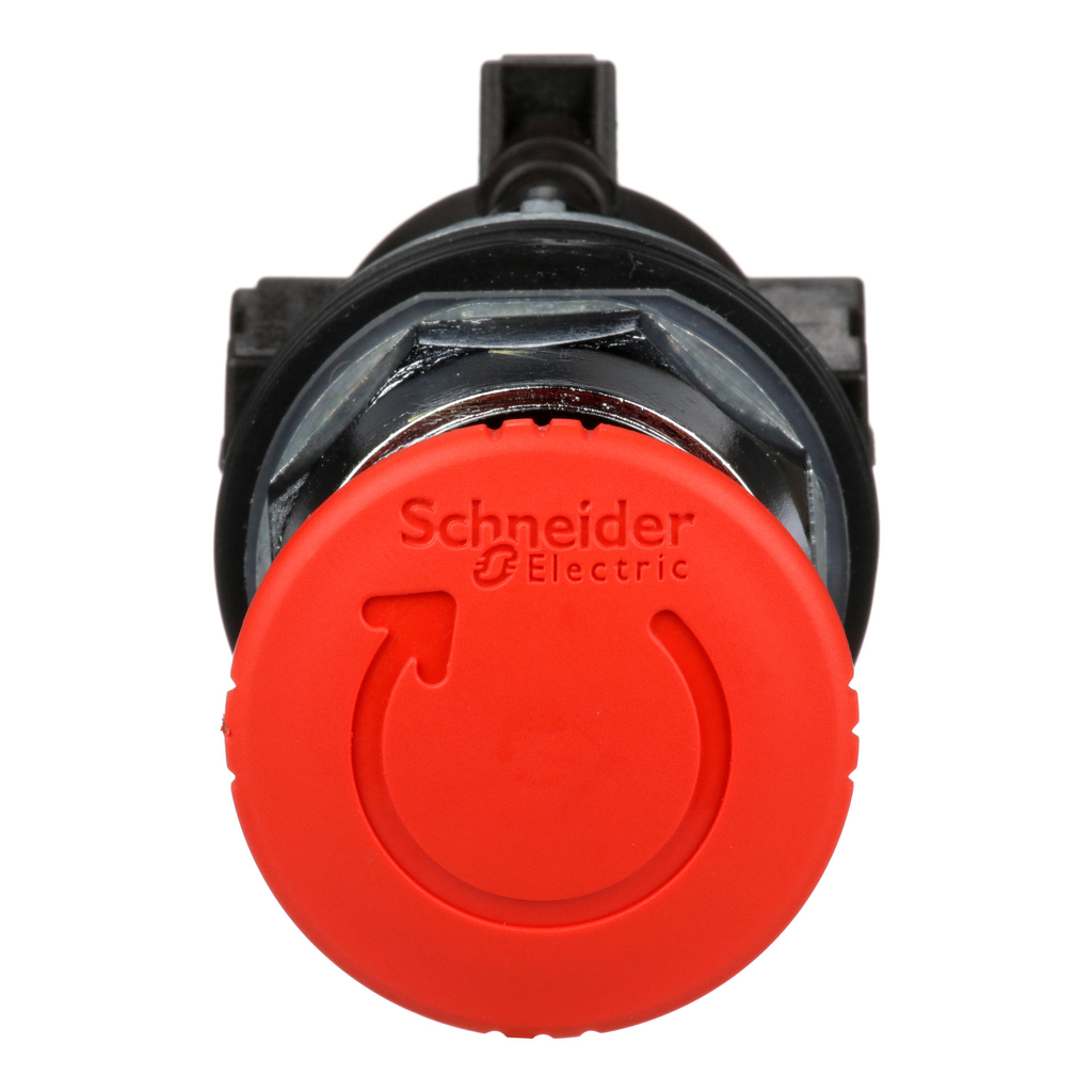 Mayer-DDS-Emergency stop push button, Harmony 9001K, metal, mushroom 40mm, red, 30mm, 2 positions, turn to release, 2 C/O-2