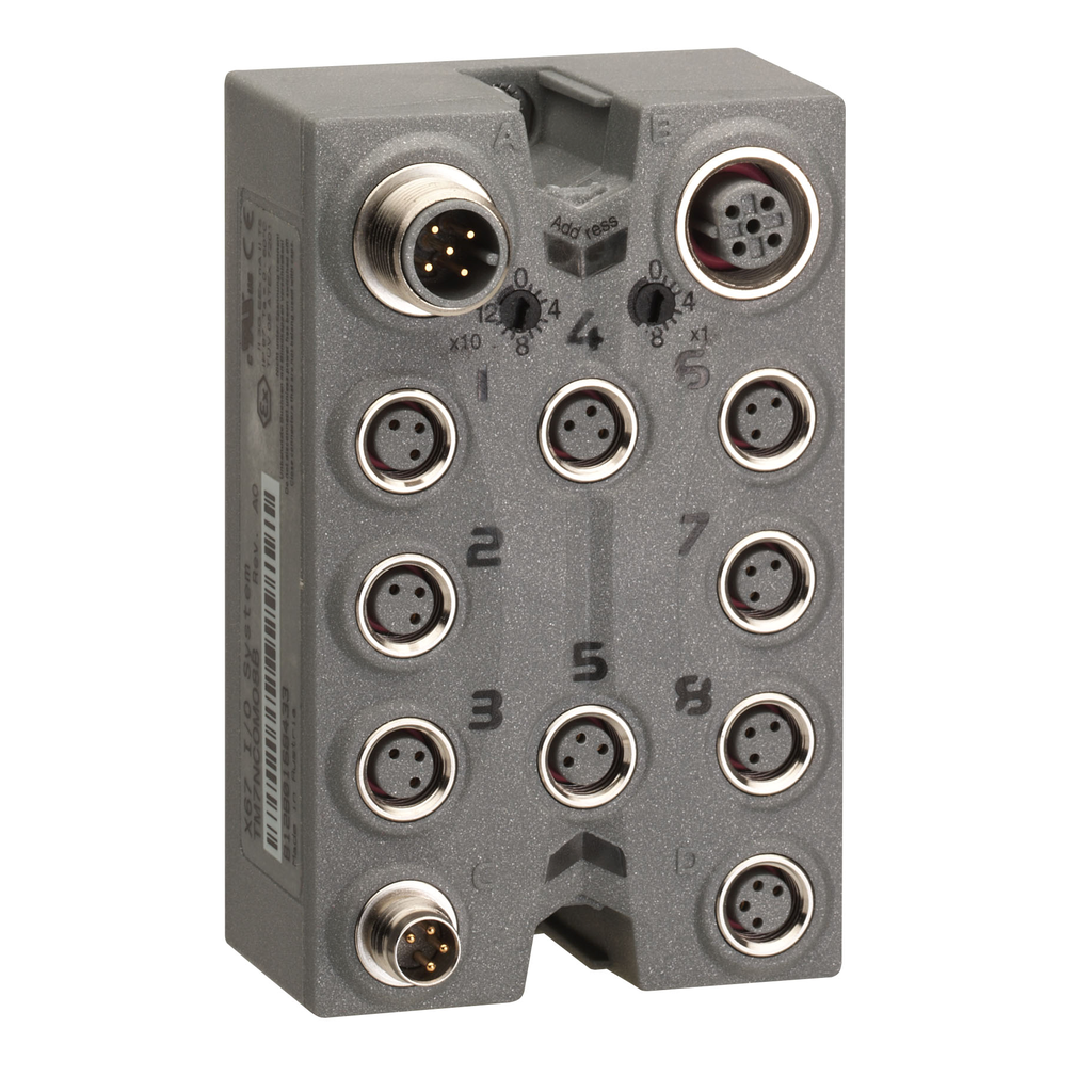 TM7NCOM08B – CANopen interface I/O block, Modicon TM7, IP67, 8 M8