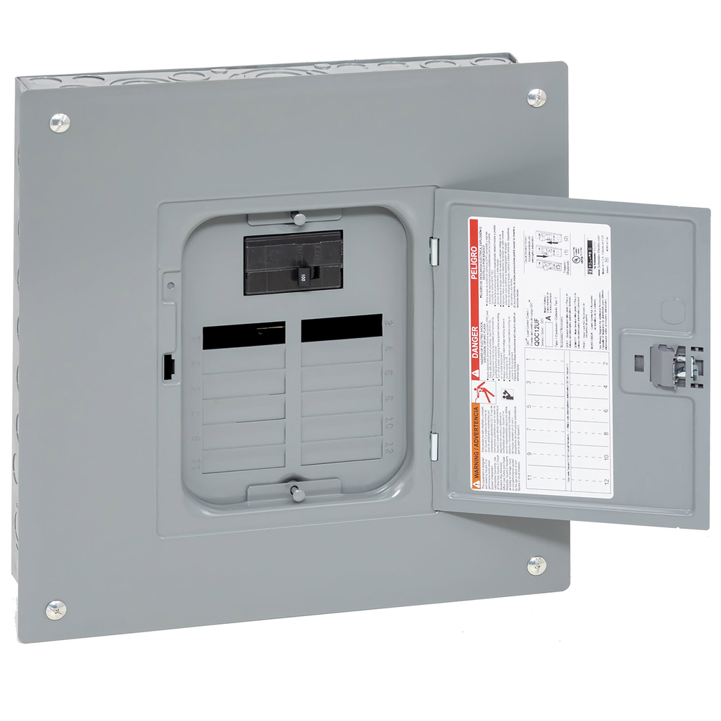 CQO112M100PC – Loadcentre, QO, 1 phase, 12 spaces, 24 circuits, 100A main breaker, PoN, NEMA1, combo cover, CSA