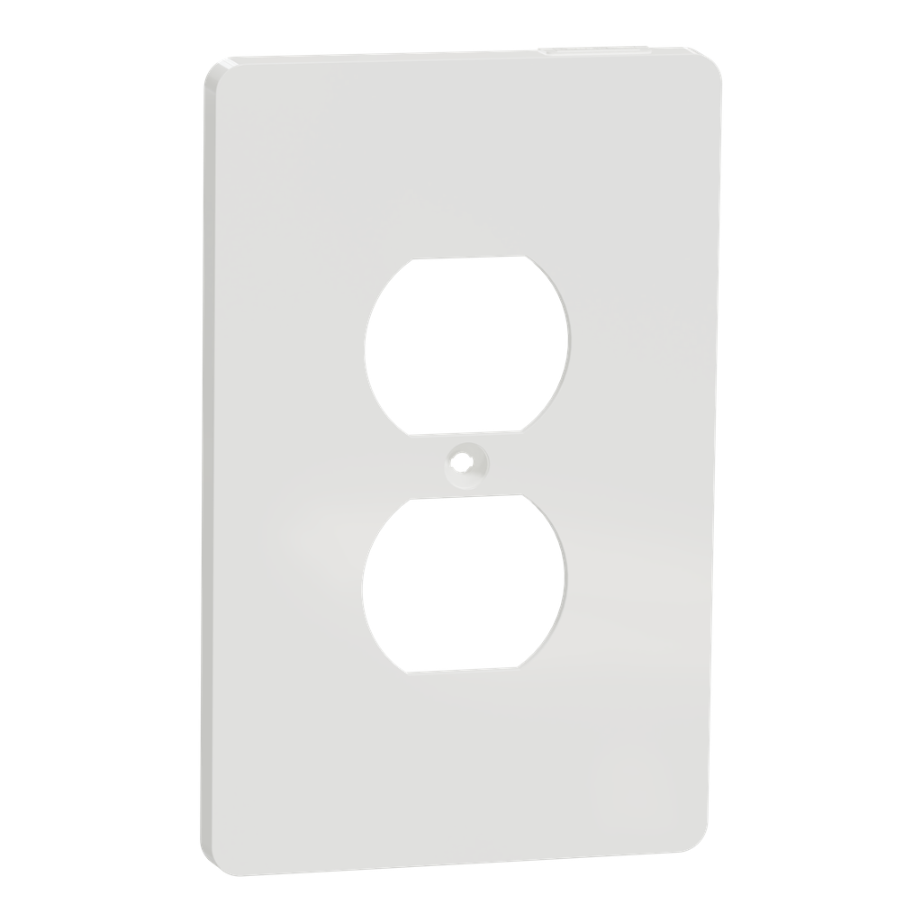SQWS422011WH – Cover frame, X Series, for duplex socket-outlet, 1 gang, screw fixed, mid sized plus, white, matte finish