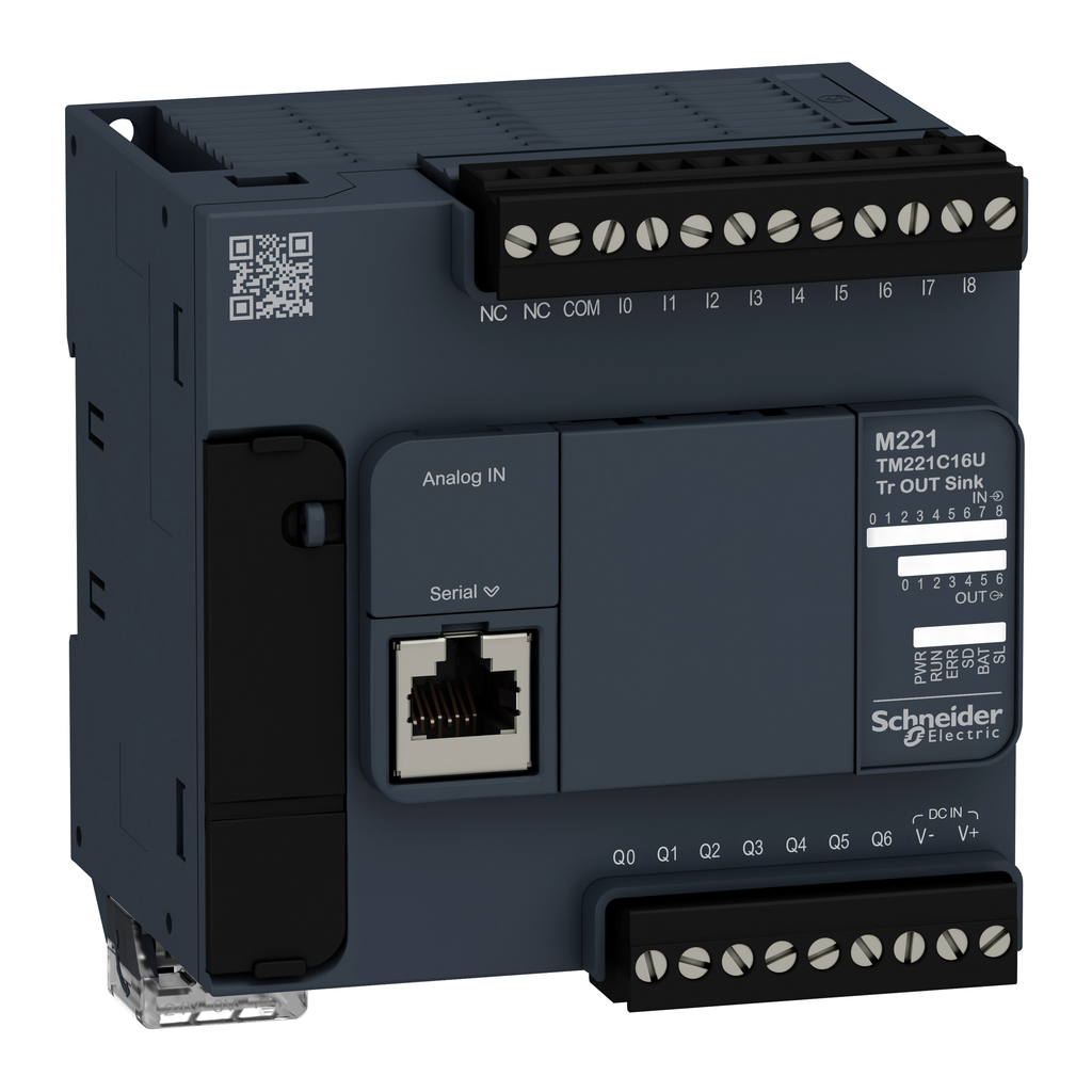 TM221C16U – Logic controller, Modicon M221, 16io tr.npn