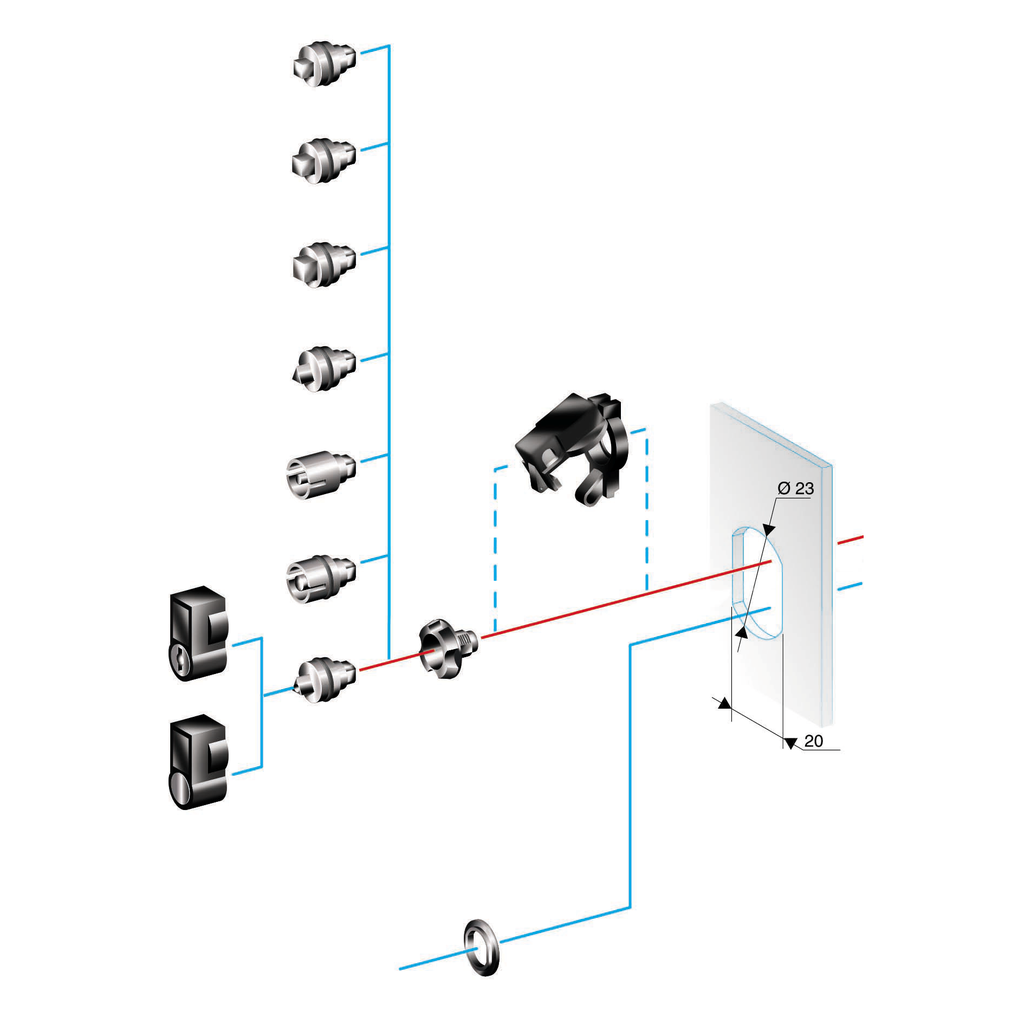 NSYTDB5PLA – 5mm double bar insert for large escucheon (without handle)