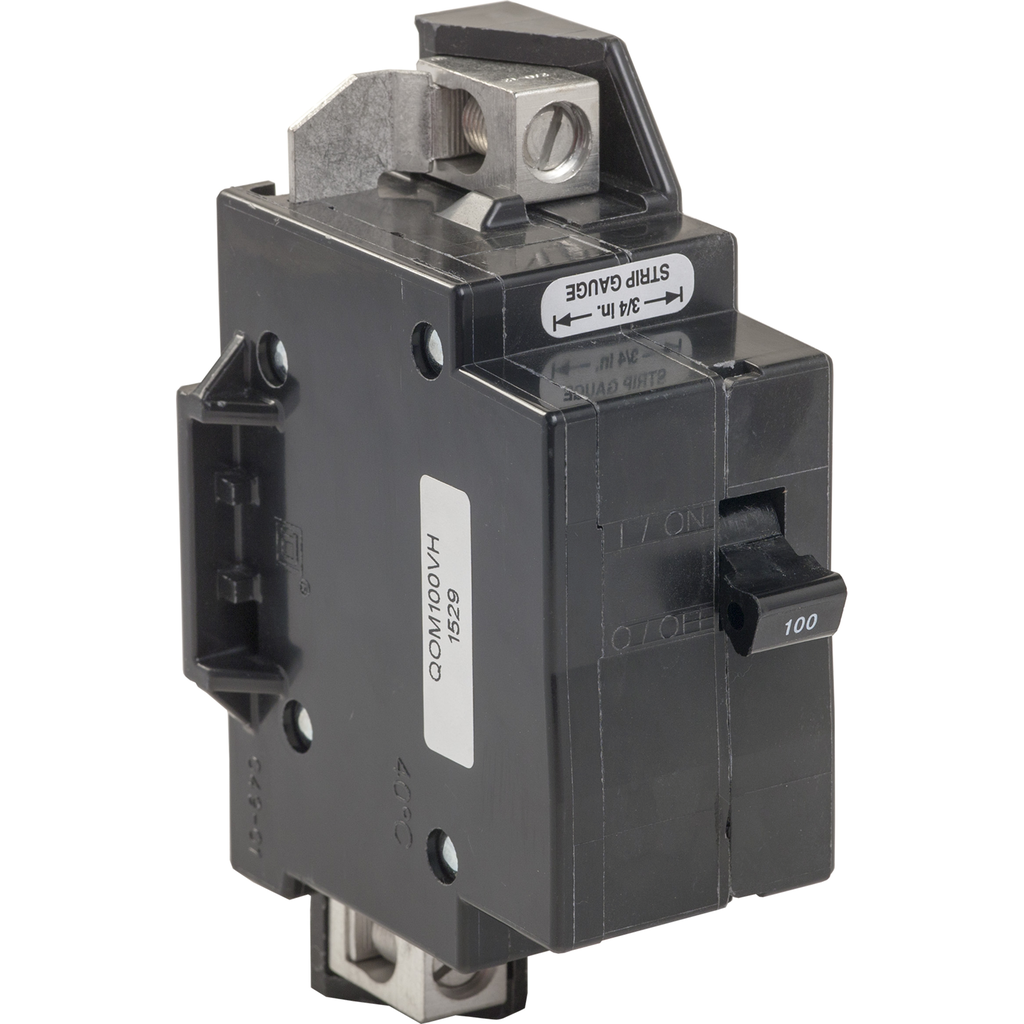 QOM100VHCP – Main breaker, QO, 125A, 2 pole, 120/240VAC, 22kA, bolt on, consumer pack