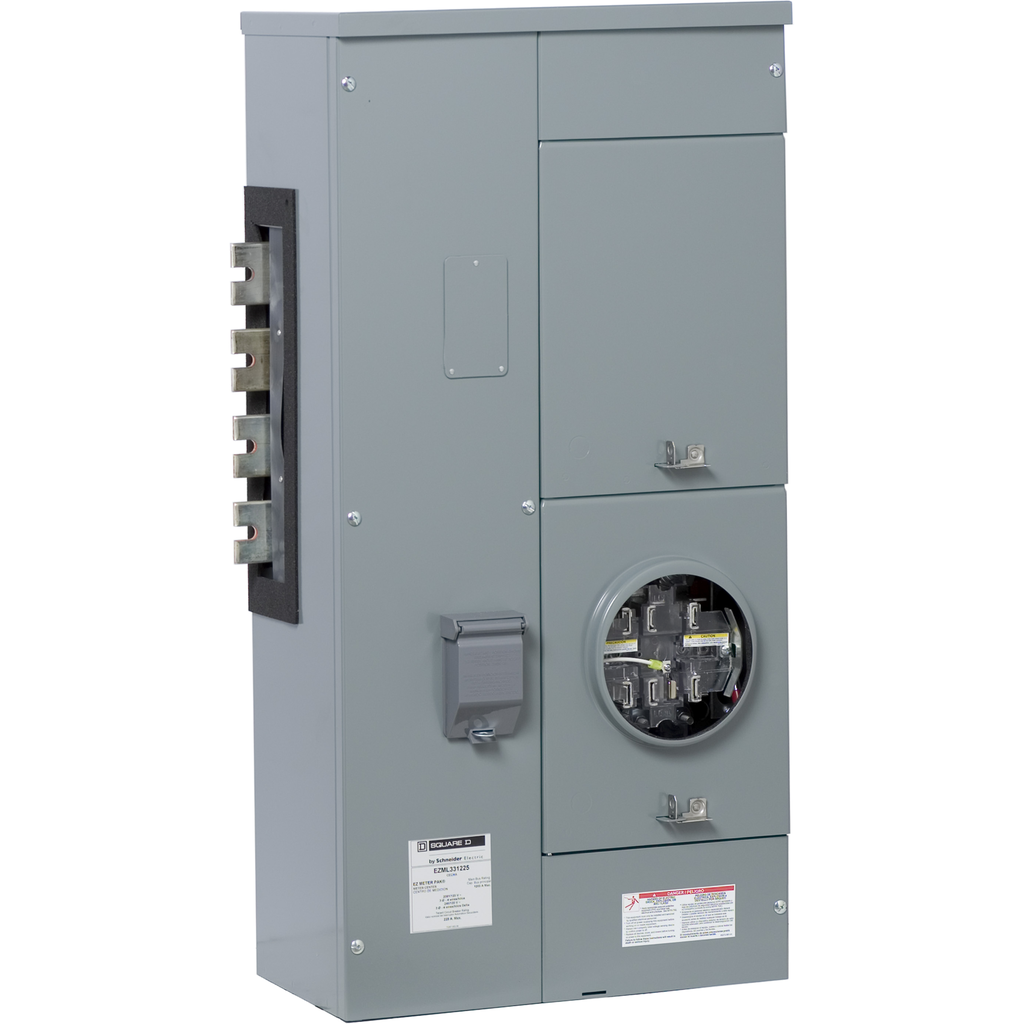 EZML331225CU – Branch unit, EZ Meter-Pak, 225A, 1 x 7 jaw socket, 208Y/120VAC, lever bypass, ringless, 1200A Cu busbar