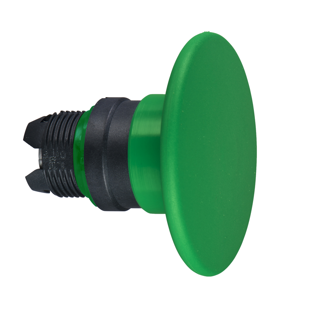 ZB5AR3 – Head for non illuminated push button, Harmony XB5, green mushroom 60mm, 22mm, spring return, unmarked
