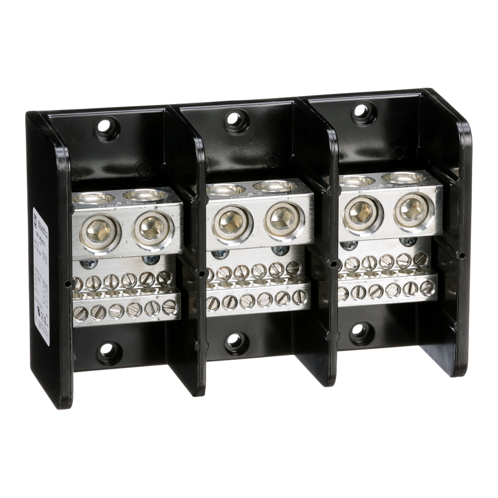9080LBC365212 – Power distribution block, Linergy, 3 pole, 2 line, 12 load,760A Cu, 600V