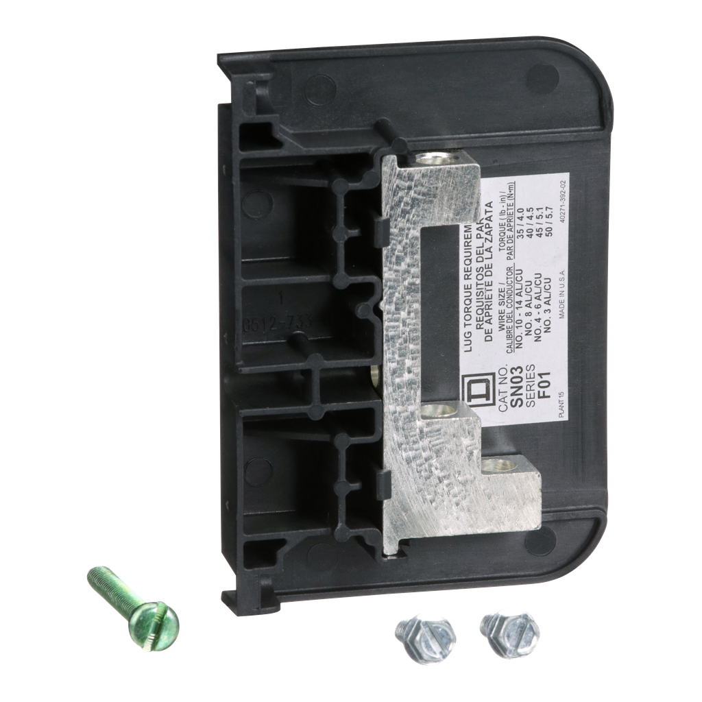 SN03 – Solid neutral assembly, safety switch, series F5/F6 30A