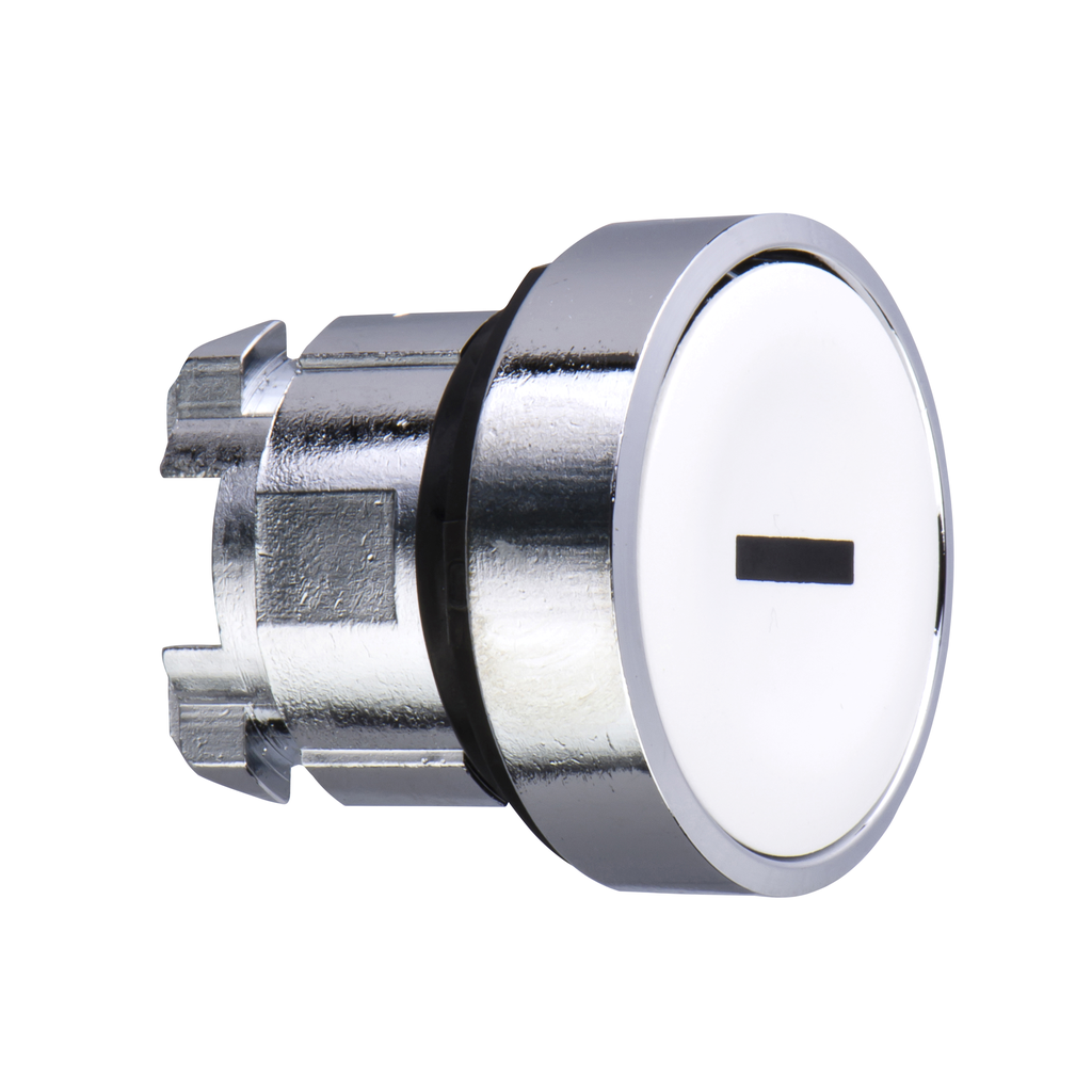 ZB4BA131 – Head for non illuminated push button, Harmony XB4, metal, white flush, 22mm, spring return, black marked I