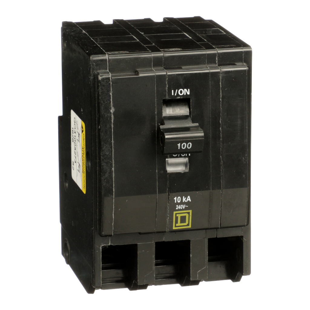 QO31005273 – Mini circuit breaker, QO, 100A, 3 pole, 120/240VAC, 10kA, plug in, ring
