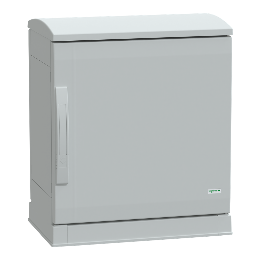 NSYPLAZT553G – Floor standing polyester enclosure, Thalassa PLA, open bottom, ventilated canopy, 500x500x320mm, IP44, IK10