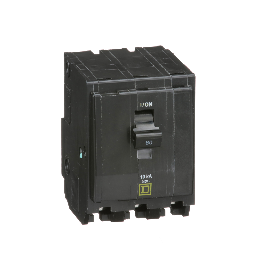 QO360CP – Mini circuit breaker, QO, 60A, 3 pole, 120/240VAC, 10kA, plug in, consumer pack