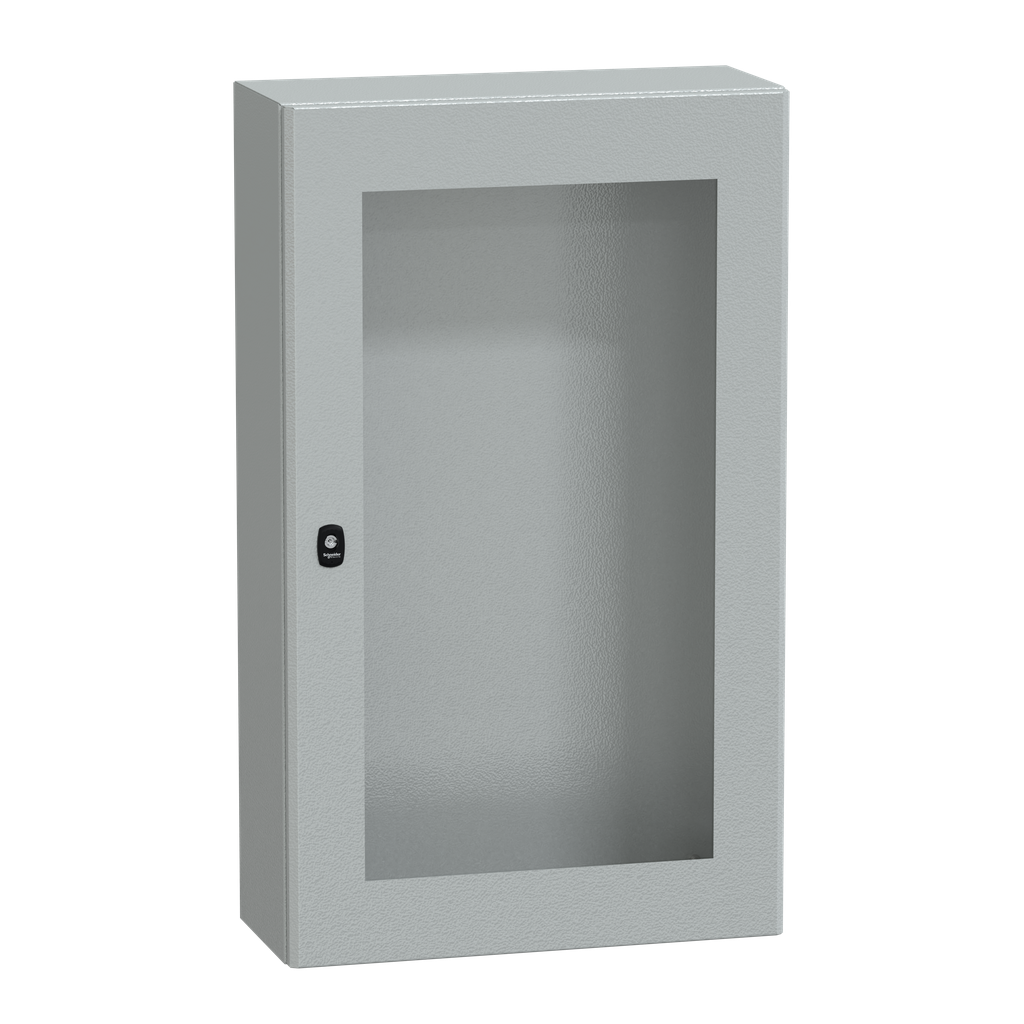 NSYS3D10625T – Wall mounted steel enclosure, PanelSeT S3D, transparent door, without mounting plate, 1000x600x250mm, IP66, IK08