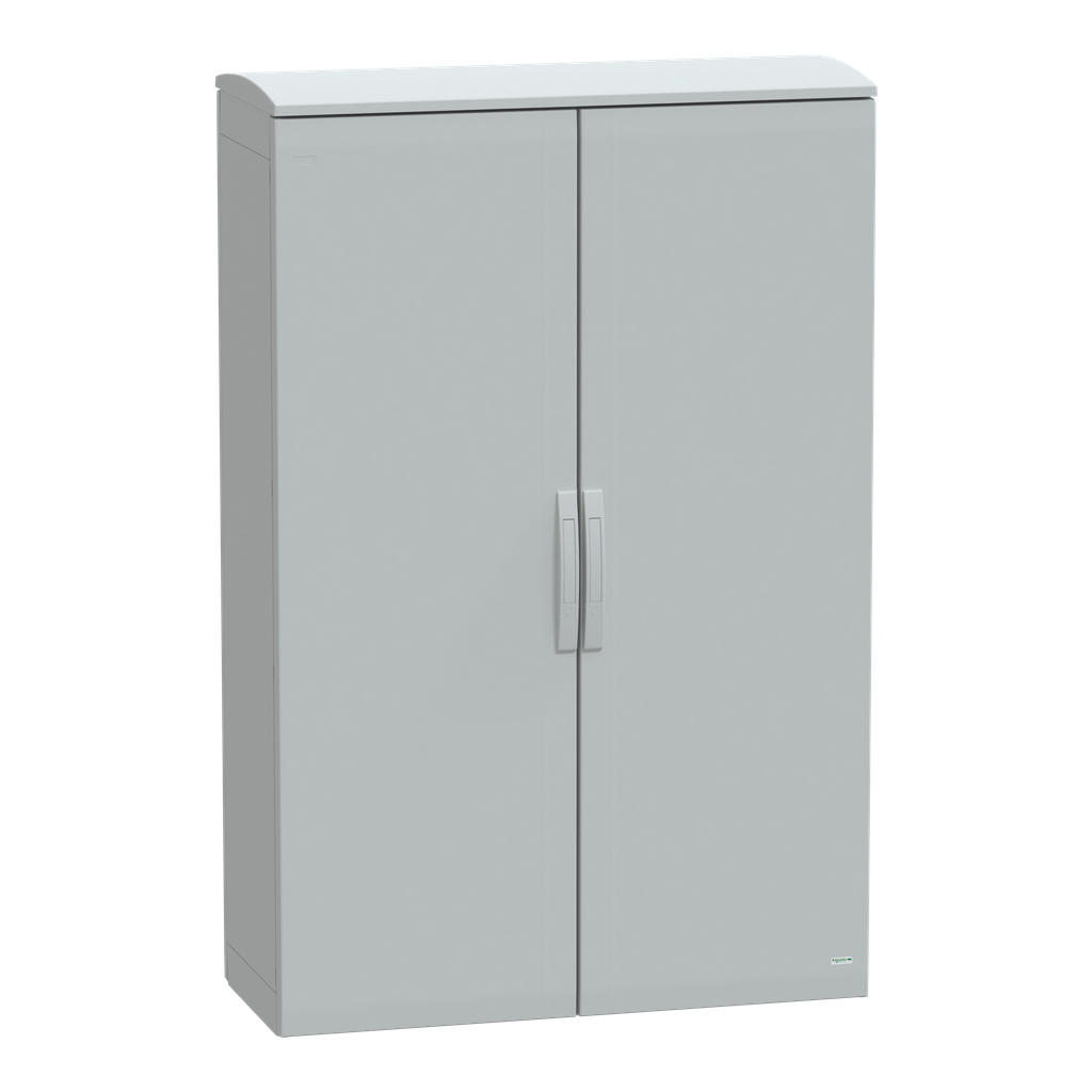 NSYPLAT15104G – Floor standing polyester enclosure, Thalassa PLA, plain door, ventilated canopy, 1500x1000x420mm, IP44, IK10