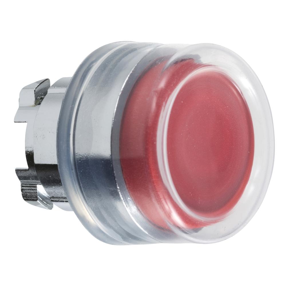 ZB4BP4 – Head for non illuminated push button, Harmony XB4, metal, projecting, red, 22mm, spring return, booted, unmarked