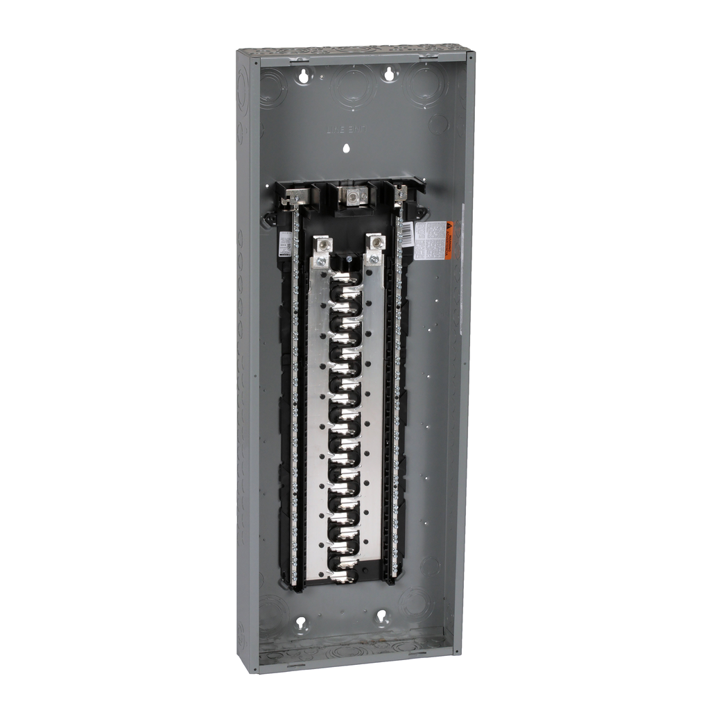 HOM4284L225PGC – Load center, Homeline, 1 phase, 42 spaces, 84 circuits, 225A convertible main lugs, PoN, NEMA1, gnd bar, combo cover