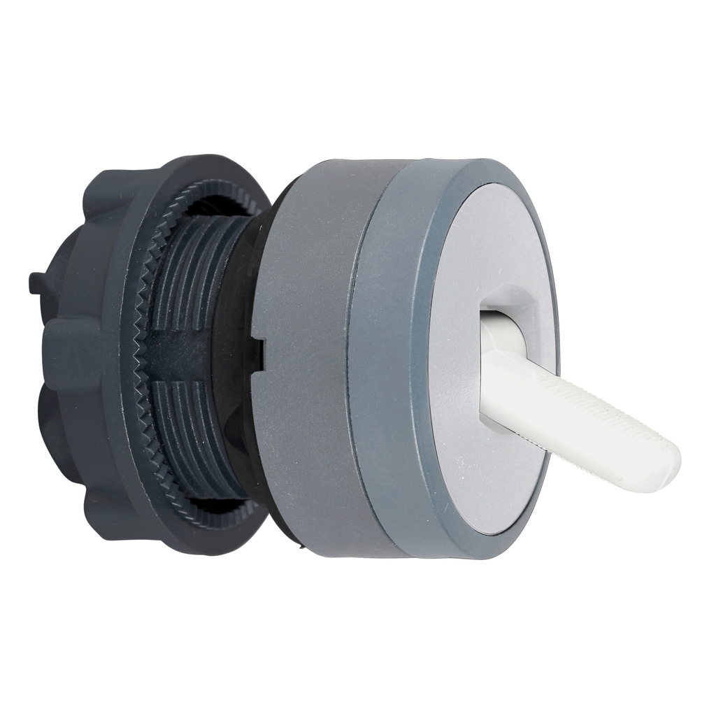Mayer-DDS-Harmony XB5, Toggle switch head, plastic, white, 22mm, 2 positions, stay put, grey bezel-1
