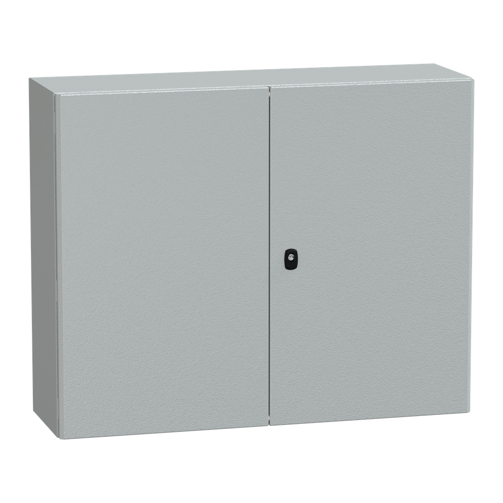 NSYS3D81030D – Wall mounted steel enclosure, PanelSeT S3D, double plain door, without mounting plate, 800x1000x300mm, IP55, IK10