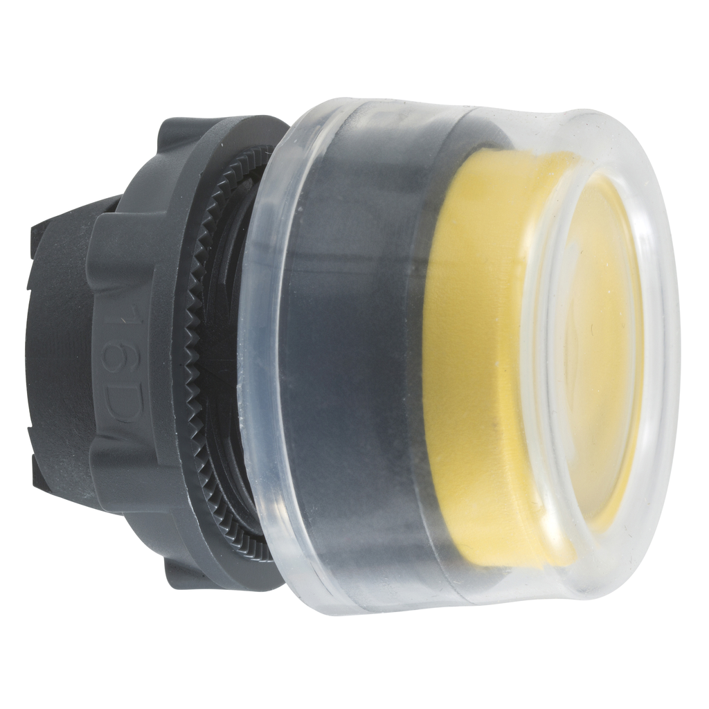 ZB5AP5 – Head for non illuminated push button, Harmony XB5, plastic, projecting, yellow, 22mm, spring return, booted, unmarked