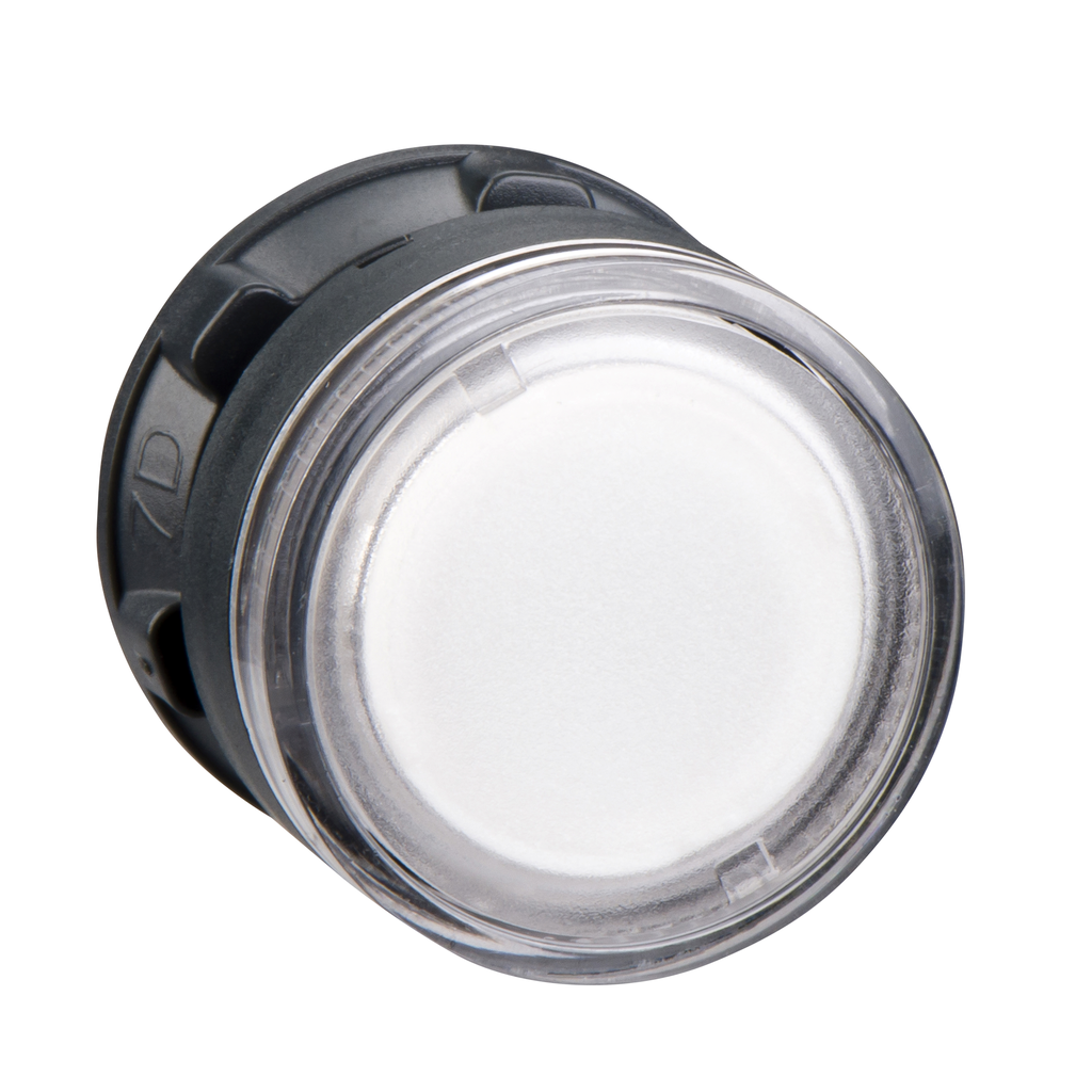 ZB5AW37 – Head for illuminated push button, Harmony XB5, clear flush, 22mm, BA9s bulb, spring return, unmarked