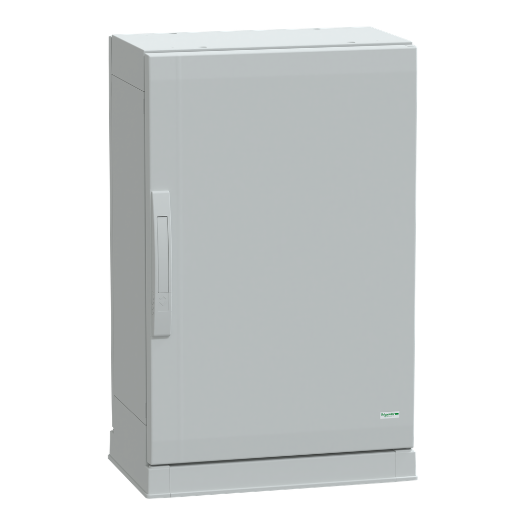 NSYPLAZ753G – Floor standing polyester enclosure, Thalassa PLA, plain door, open bottom, 750x500x320mm, IP54, IK10