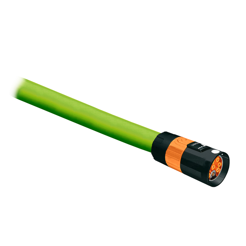 VW3E1166R050 – Power cable SH3 motor, Lexium 62, servo drive, green, 4×1.0 mm², 5 m