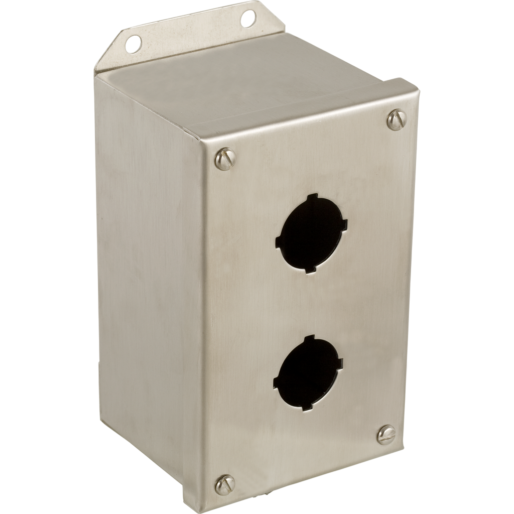 9001KYSS2 – Empty enclosure control station, Harmony 9001K, Harmony 9001SK, stainless steel, 2 cut outs, 30mm
