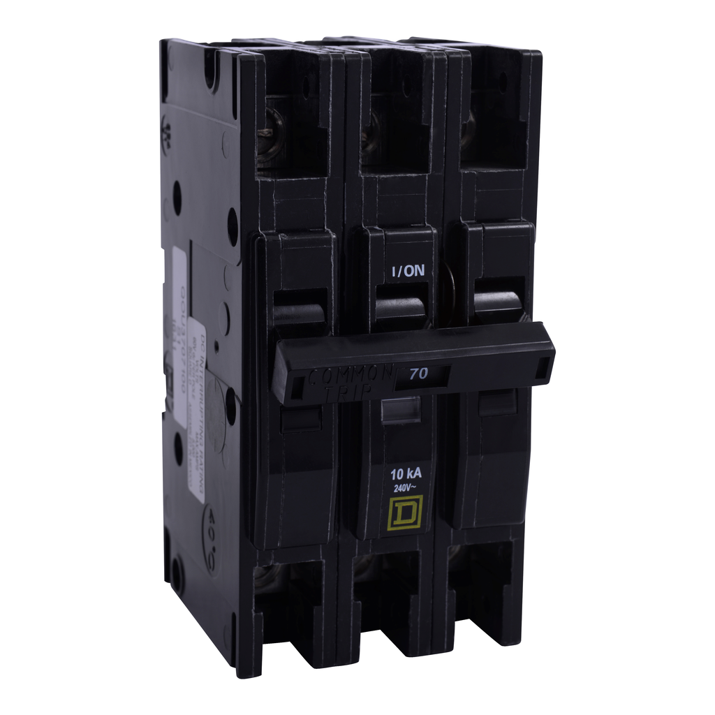 QOU3707100 – Mini circuit breaker, QOU, 70A, 3 pole, 240 VAC, 10kA, lock-off