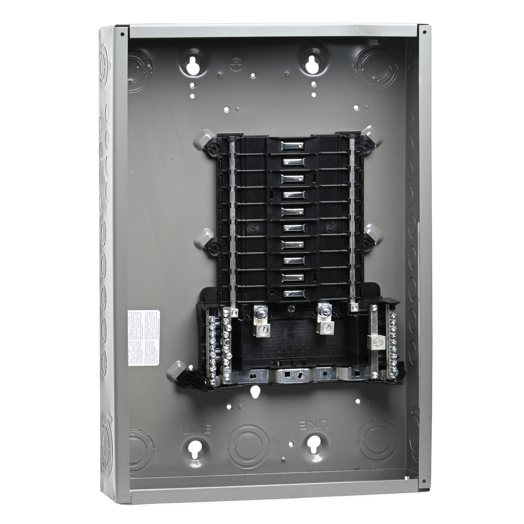 QO120L125PWG – Load center, QO, 1 phase, 20 spaces, 20 circuits, 125A convertible main lugs, PoN, NEMA1, wide gutter