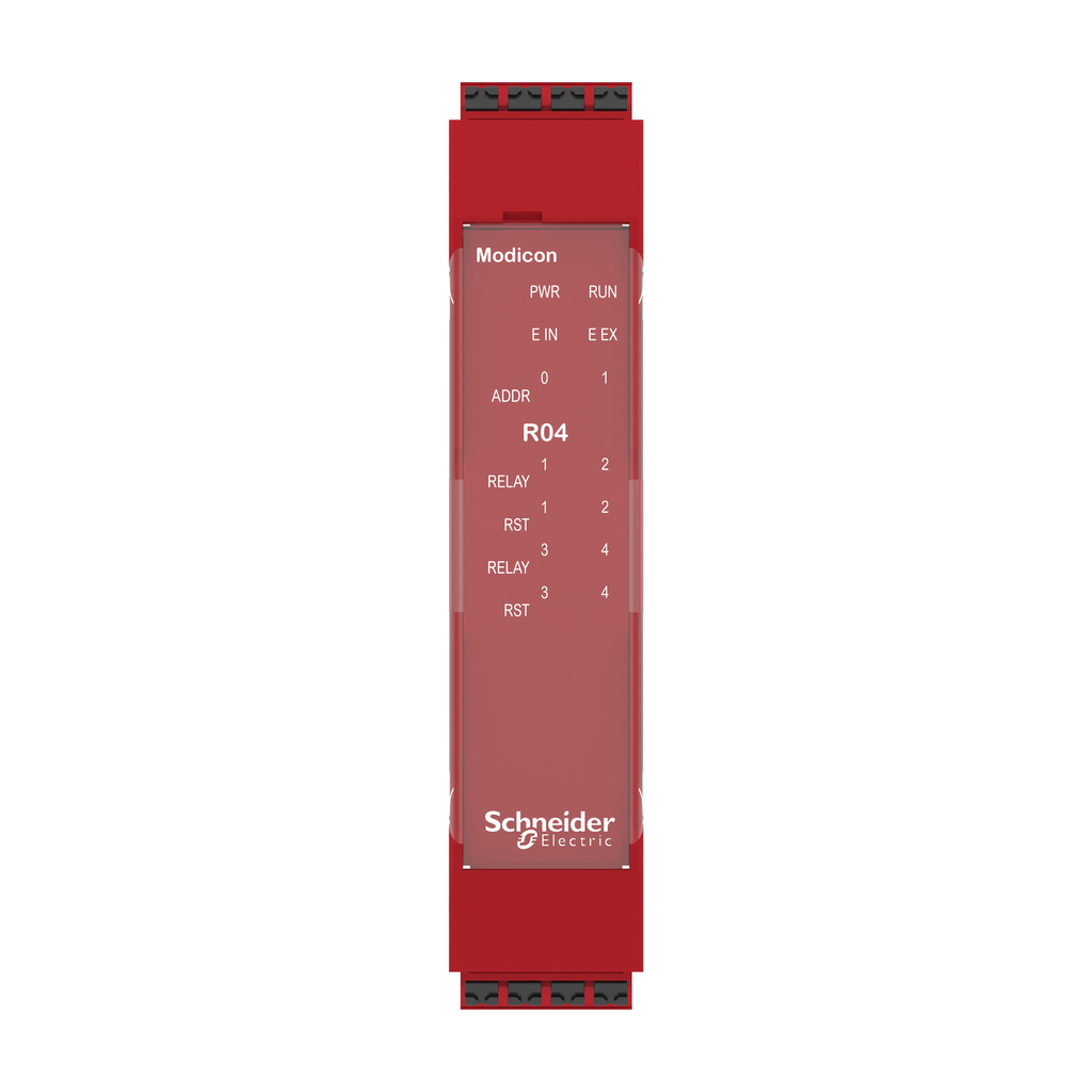 Mayer-DDS-expansion module, Modicon MCM, 4 safety relay outputs, with backplane connection, spring-2