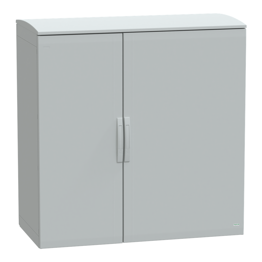 NSYPLAT12126G – Floor standing polyester enclosure, Thalassa PLA, plain door, ventilated canopy, 1250x1250x620mm, IP44, IK10