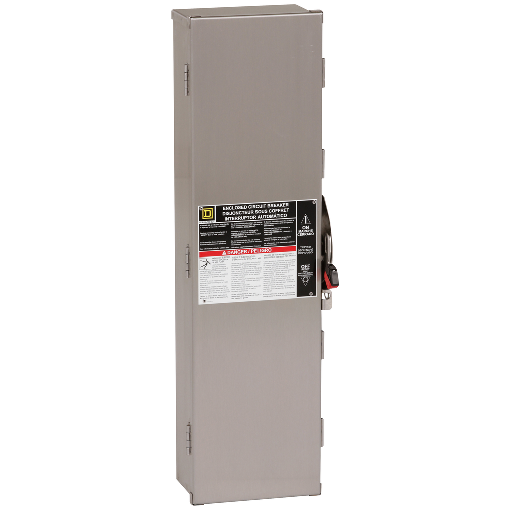 J250DS – Circuit breaker enclosure, PowerPacT H/J, 15A to 250A, 2 and 3 pole, NEMA 3/3R/4/4X/5, stainless steel