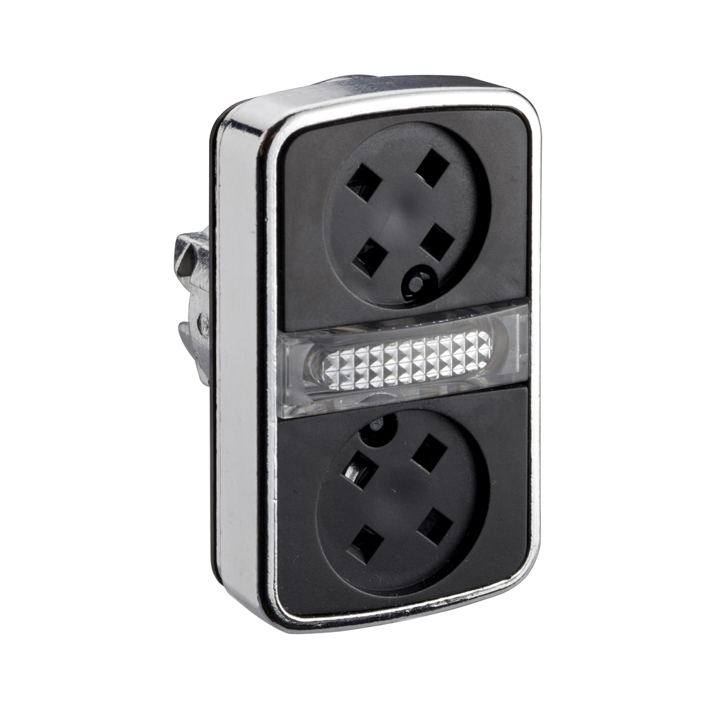 ZB4BW7A9 – Head for illuminated double headed push button, Harmony XB4, flush/flush pushbutton 22mm without cap
