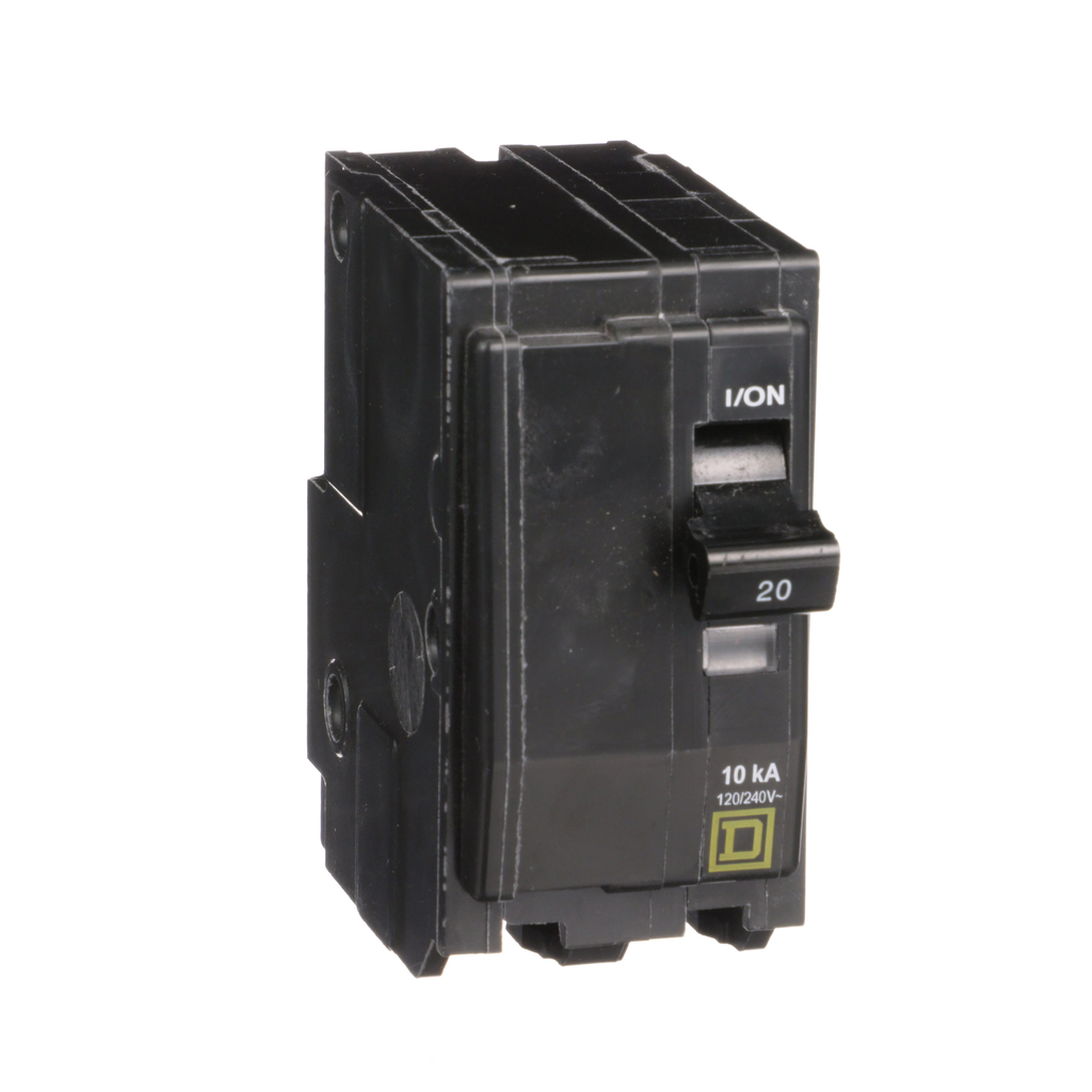 QO220CP – Mini circuit breaker, QO, 20A, 2 pole, 120/240VAC, 10kA, plug in, consumer pack