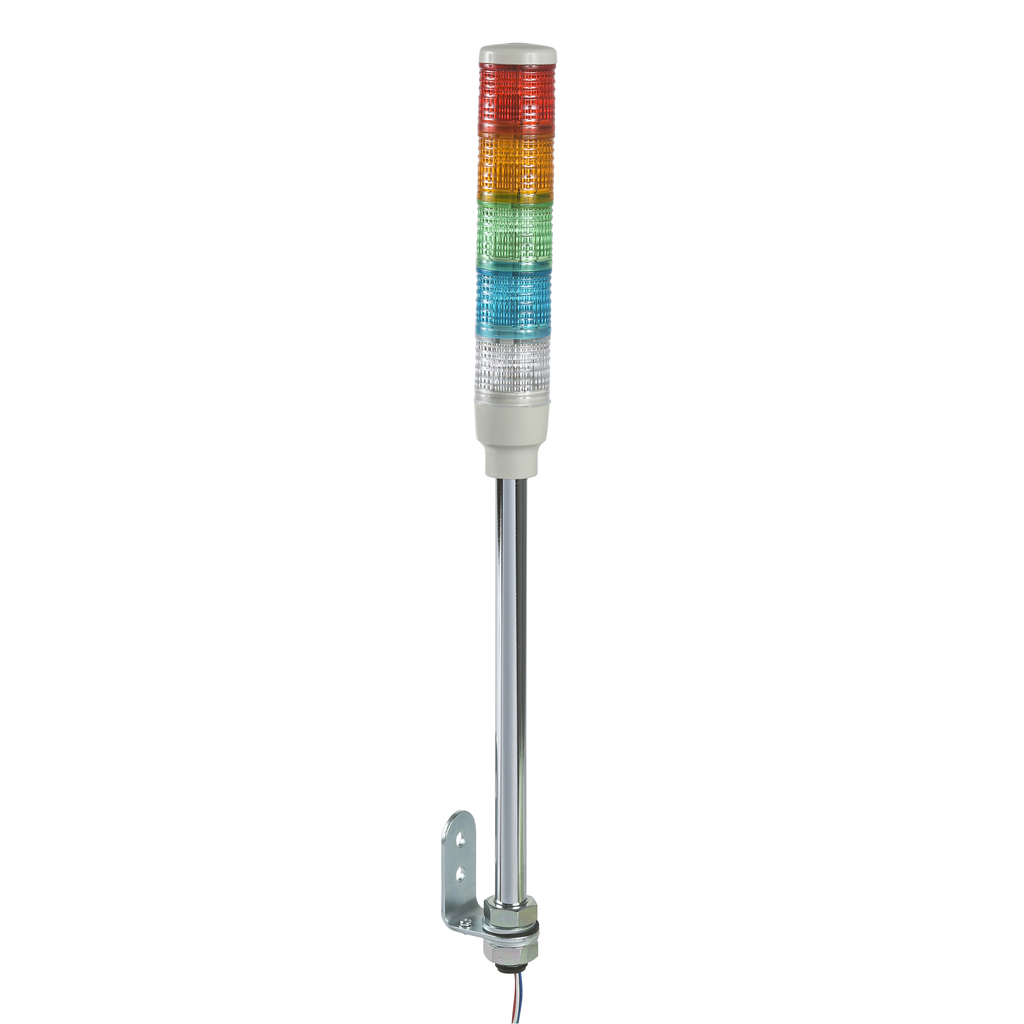XVC4B5 – Complete pre wired monolithic tower light, Harmony XVC, plastic, red orange green blue clear, 40mm, tube mounting, steady, IP23, 24V AC DC