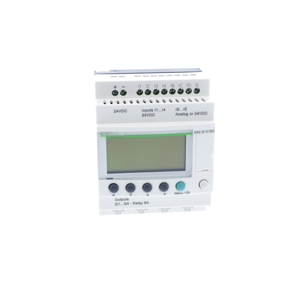 Mayer-DDS-compact smart relay, Zelio Logic SR2 SR3, 12 IO, 24V DC, clock, display, 4 relay outputs-2