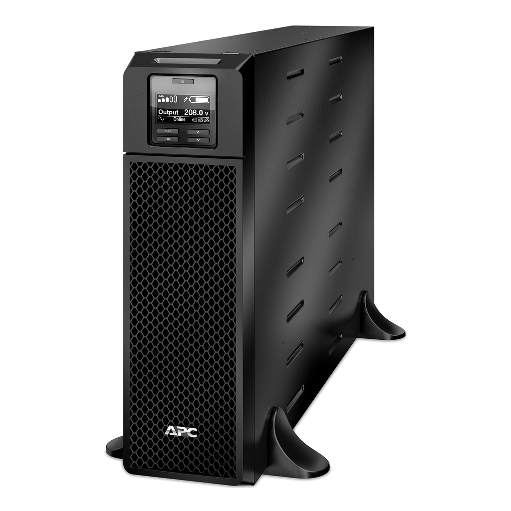 SRT5KXLT – APC Smart-UPS On-Line, 5.4kVA, Tower, 208V, 2x L6-20R 2x L6-30R NEMA outlets, Network Card SmartSlot, Extended runtime, W/O rail kit