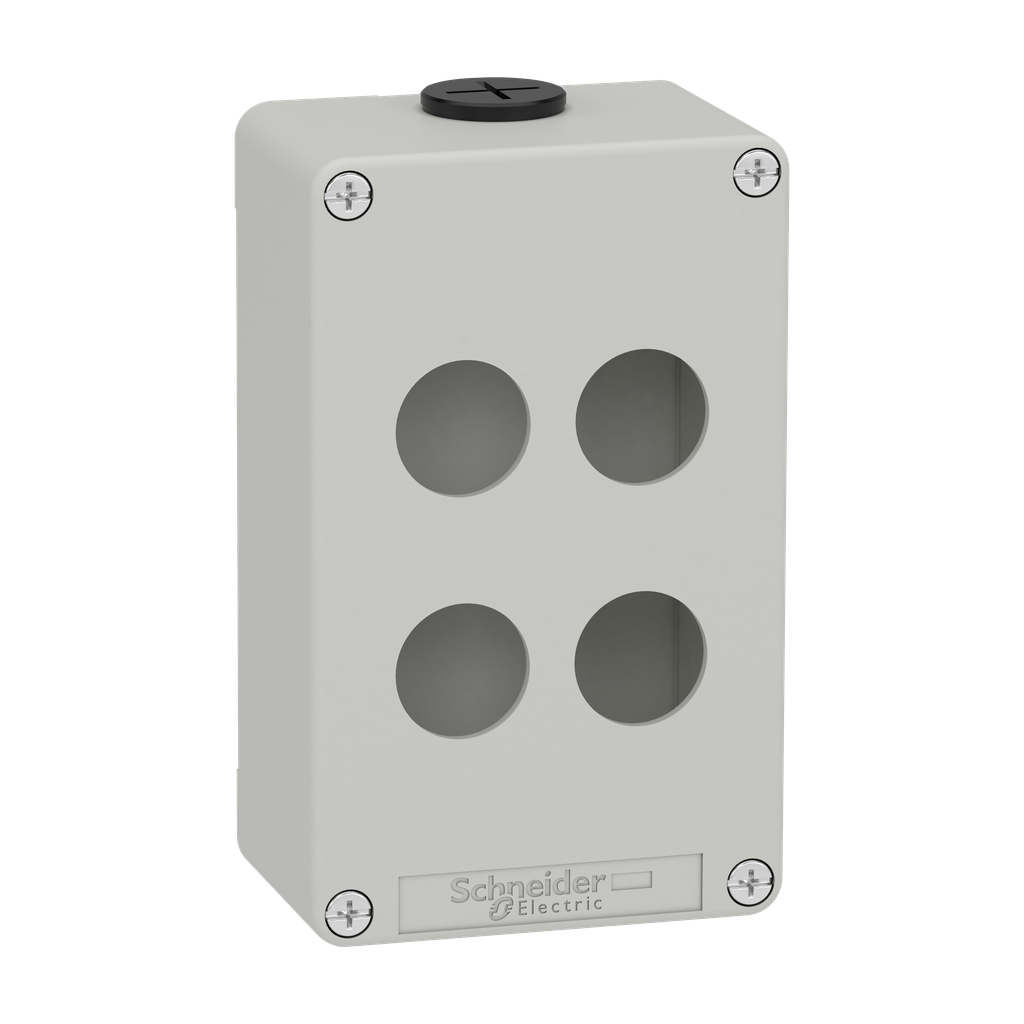 XAPD2204 – Die cast empty control station, Harmony XAP, XB2 SL, zinc alloy, grey, M20, 4 cut outs 22mm, 80x130x51,5mm, UL cULus