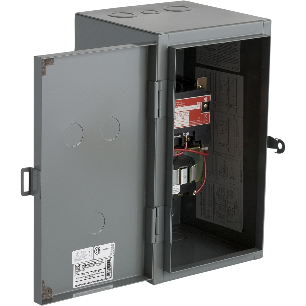 Product image for Square D 8903SPG11V02 110/120 VAC 60 Amp 3-Pole NEMA 1 Mechanically Held Lighting Contactor