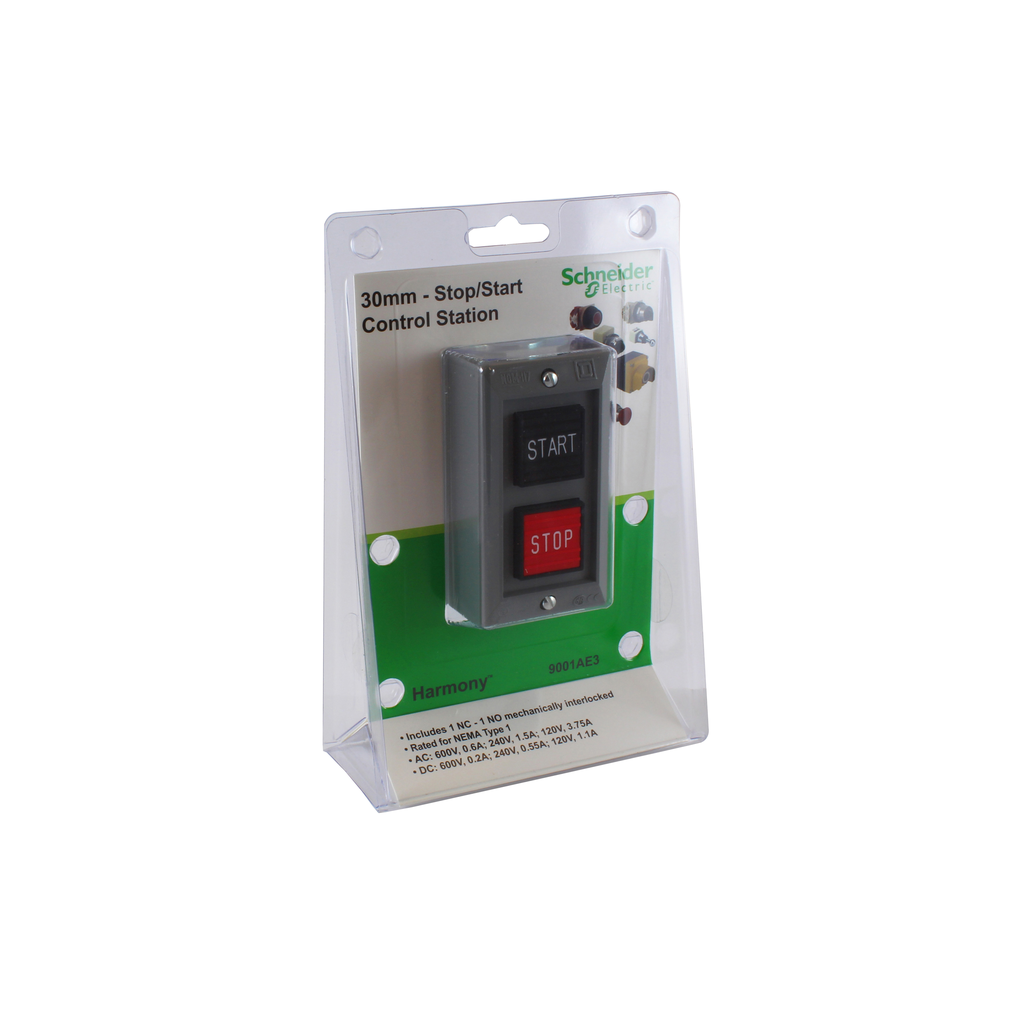 Product image for Square D 9001AE3 30 mm 600 Volt 1NO 1NC Momentary Push Button