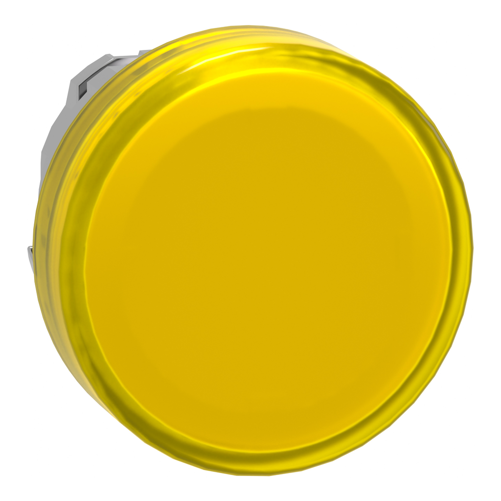 ZB4BV083 – Head for pilot light, Harmony XB4, yellow, 22mm, with plain lens, universal LED