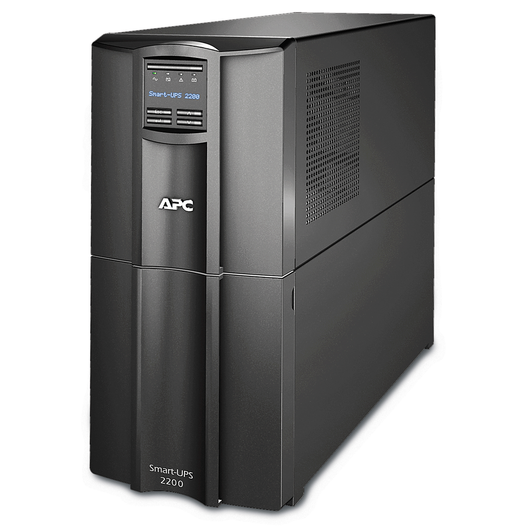 SMT2200C – APC Smart-UPS, Line Interactive, 2200VA, Tower, 120V, 8x NEMA 5-15R 2x NEMA 5-20R outlets, SmartConnect Port SmartSlot, AVR, LCD