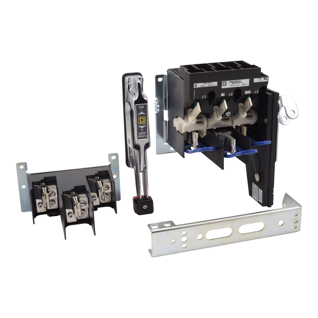 Mayer-DDS-Operating mechanism, flange mounted, variable depth, 100A, 600V, fuseholder, switch mechanism, 6 inch handle, NEMA 4X-1